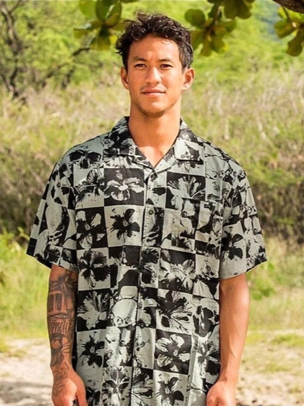 Billabong Daisy Check Short Sleeve Shirt Men's Printed Size Medium